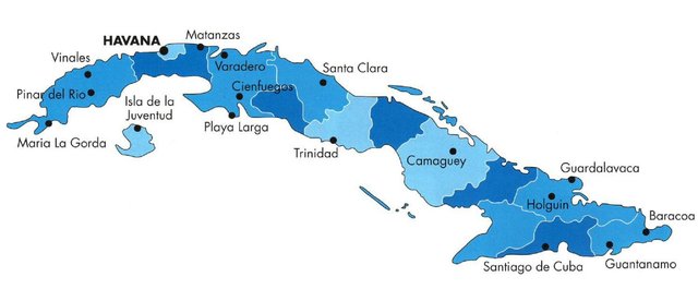 mapa ciudades cuba