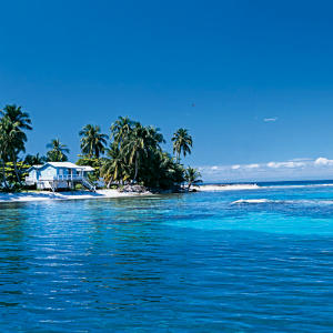 The coastline of Belize