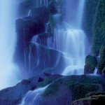 Iguazu falls at night under the moonlight