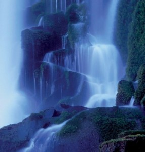 Iguazu falls at night under the moonlight