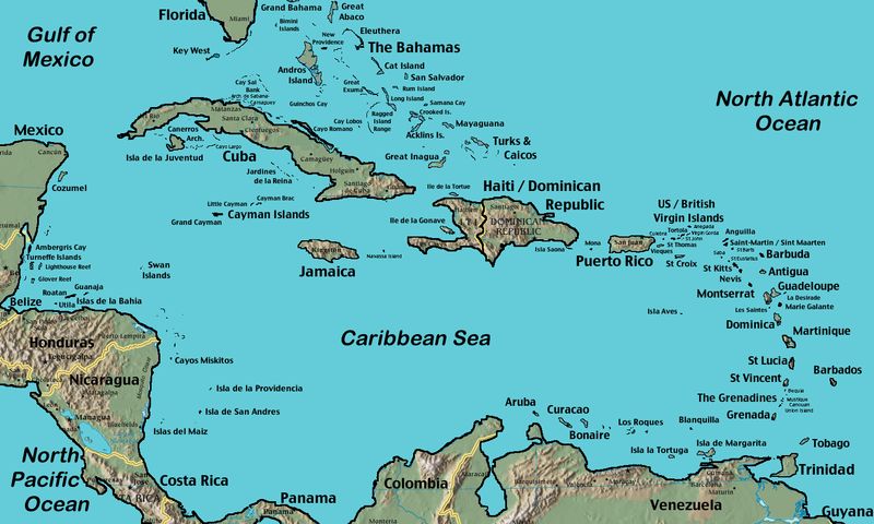 Caribbean Islands Map