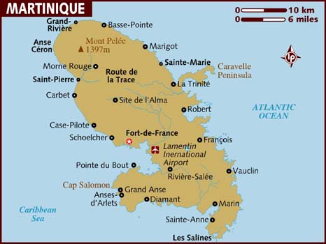 map martinique island