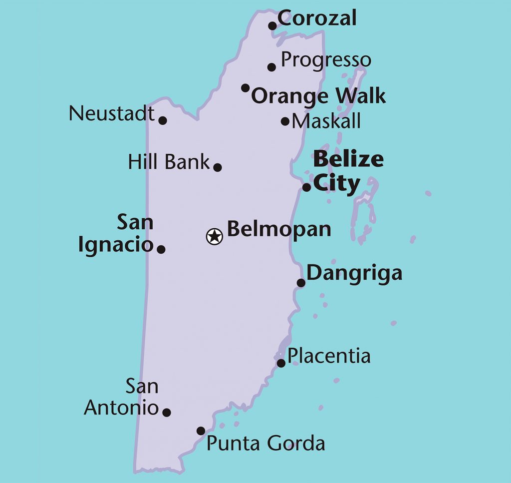 belize cities map